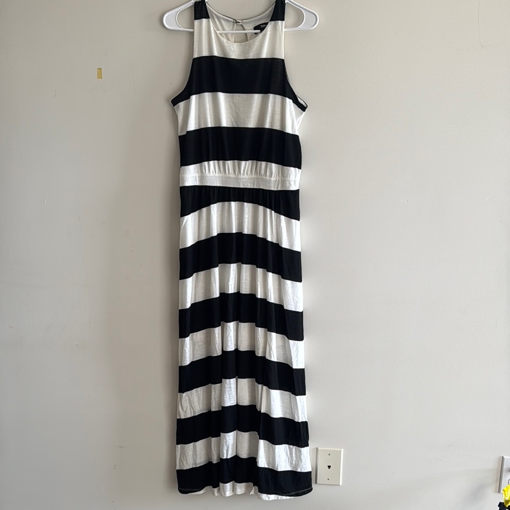 Black and White Striped Maxi Dress